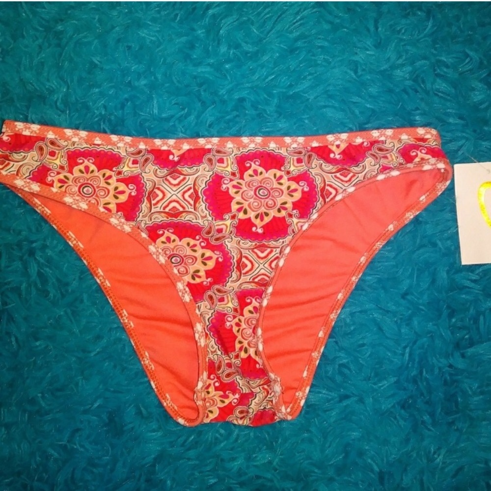 NWT Cheeky Coral Printed Bikini Bottoms Colorful